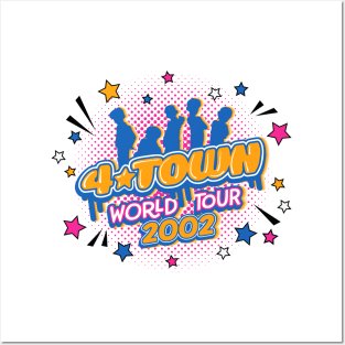 4*town World Tour 2002 - front and back design - Turning Red fan art by Kelly Design Company Posters and Art